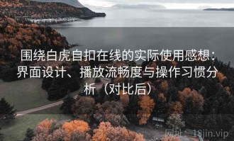 围绕白虎自扣在线的实际使用感想：界面设计、播放流畅度与操作习惯分析（对比后）