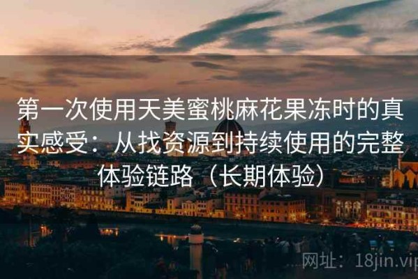 第一次使用天美蜜桃麻花果冻时的真实感受：从找资源到持续使用的完整体验链路（长期体验）