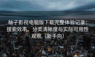 柚子影视电脑版下载完整体验记录：搜索效率、分类清晰度与实际可用性观察（新手向）