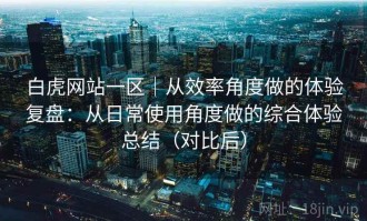 白虎网站一区｜从效率角度做的体验复盘：从日常使用角度做的综合体验总结（对比后）