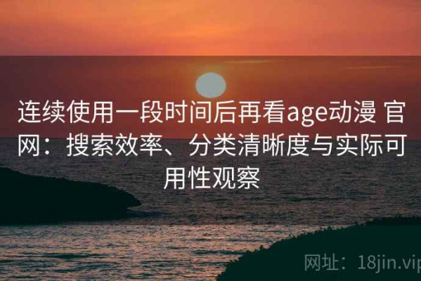 连续使用一段时间后再看age动漫 官网：搜索效率、分类清晰度与实际可用性观察