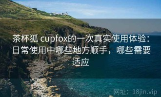 茶杯狐 cupfox的一次真实使用体验：日常使用中哪些地方顺手，哪些需要适应