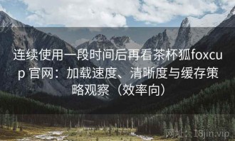 连续使用一段时间后再看茶杯狐foxcup 官网：加载速度、清晰度与缓存策略观察（效率向）