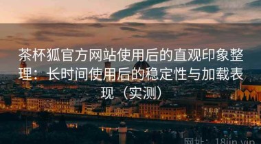 茶杯狐官方网站使用后的直观印象整理：长时间使用后的稳定性与加载表现（实测）