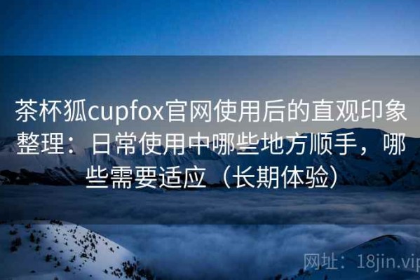 茶杯狐cupfox官网使用后的直观印象整理：日常使用中哪些地方顺手，哪些需要适应（长期体验）