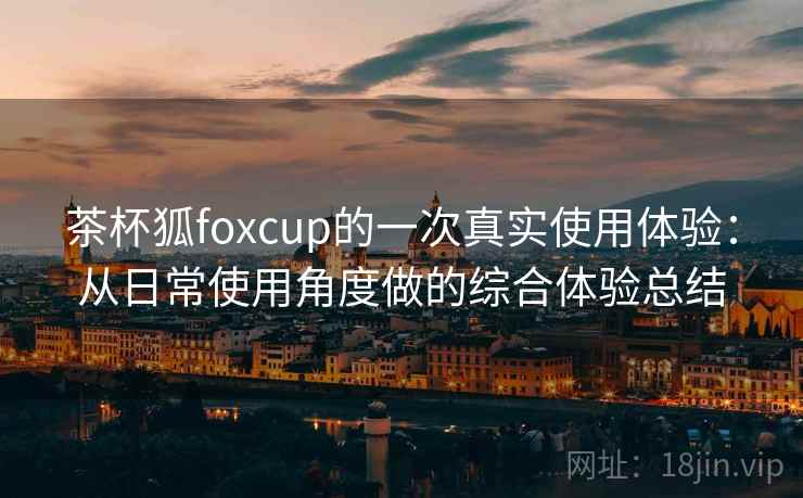 茶杯狐foxcup的一次真实使用体验：从日常使用角度做的综合体验总结