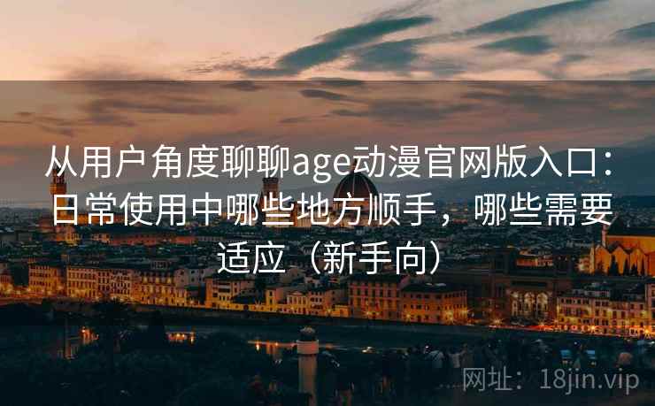 从用户角度聊聊age动漫官网版入口：日常使用中哪些地方顺手，哪些需要适应（新手向）