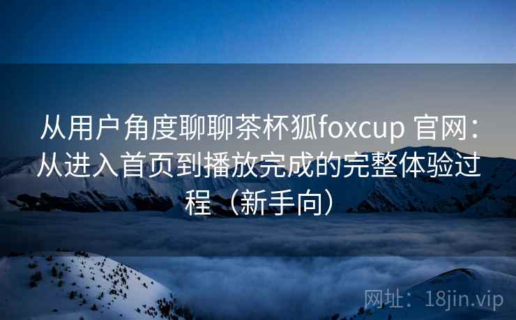 从用户角度聊聊茶杯狐foxcup 官网：从进入首页到播放完成的完整体验过程（新手向）