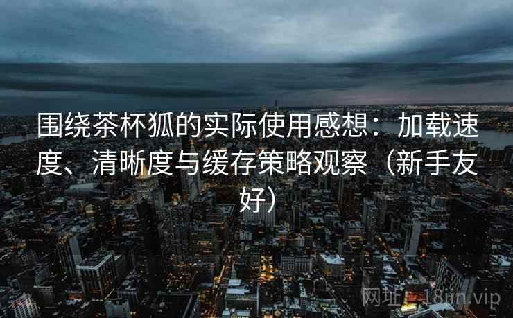 围绕茶杯狐的实际使用感想：加载速度、清晰度与缓存策略观察（新手友好）